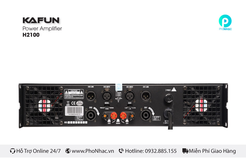 Cục Đẩy Công Suất 02 Kênh KAFUN H2100 – 1000W/Kênh Class H - Ảnh 3