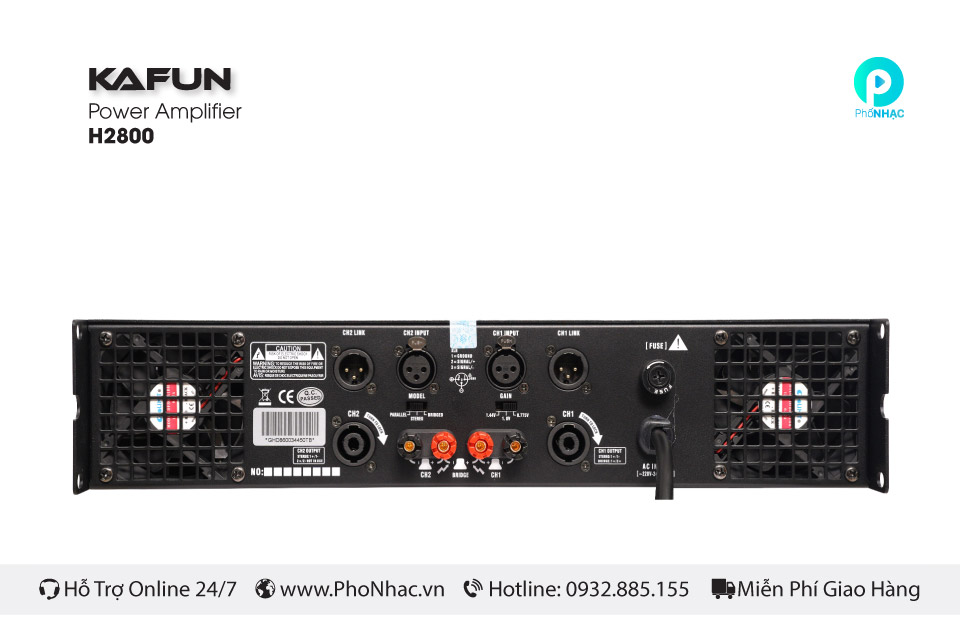Cục Đẩy Công Suất 02 Kênh KAFUN H2800 – 800W/Kênh Class H - Ảnh 3