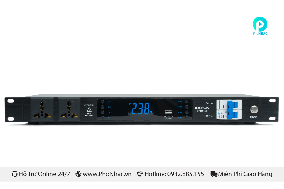 Quản Lý Nguồn KAFUN KP10 PLUS - Tích hợp lọc nguồn EMI