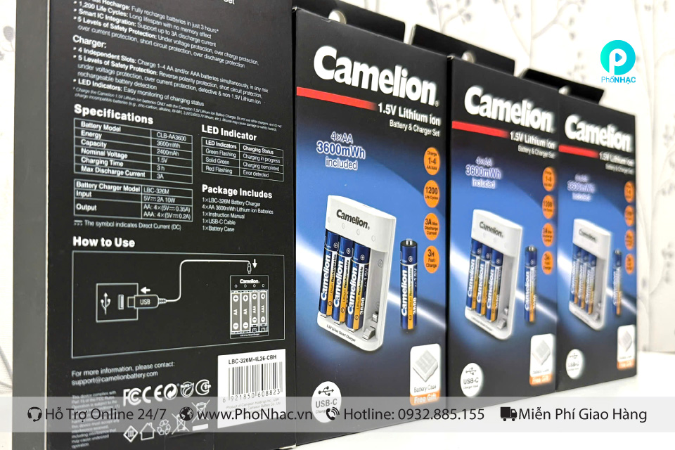 Pin Lithium Camelion LBC-4L36 1.5V kèm sạc USB-C – hàng chính hãng - Ảnh 6